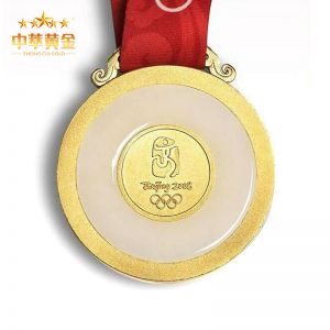 運動會(huì)馬拉松金(jīn)鑲玉獎牌定制(zhì)
