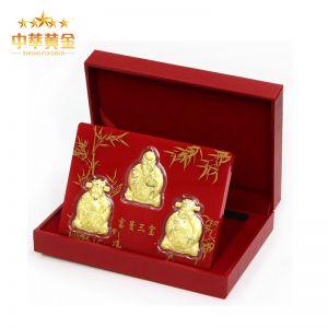 福祿壽喜财套裝黃(huáng)金(jīn)擺件(jiàn)會(huì)銷禮品