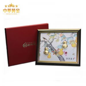 足金(jīn)足銀(yín)999葫蘆福祿相(xiàng)框擺台挂件(jiàn)客廳裝飾畫(huà)